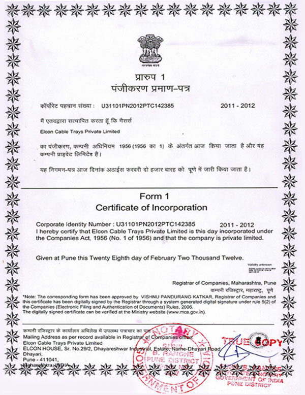 Certificate of Incorporation