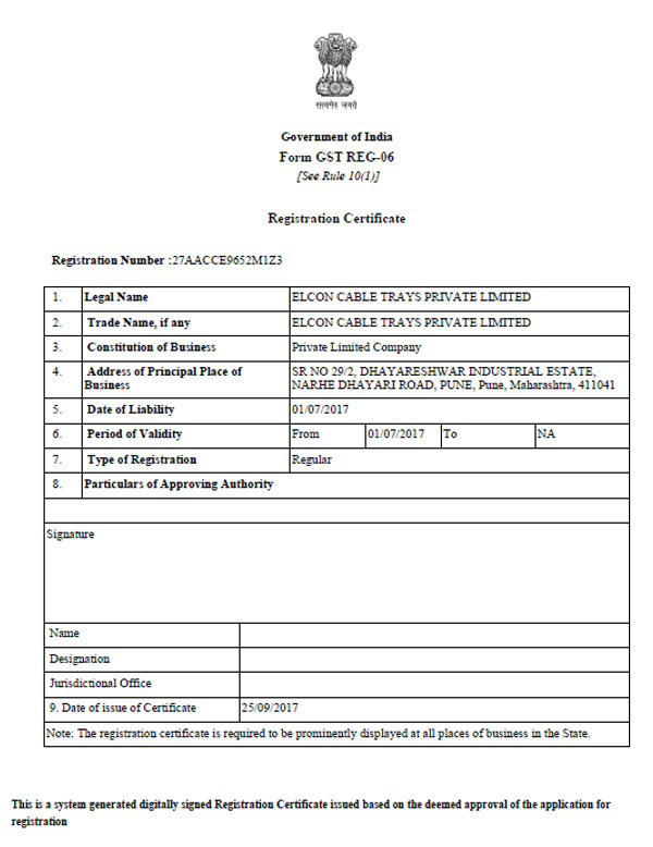 GST Certificate